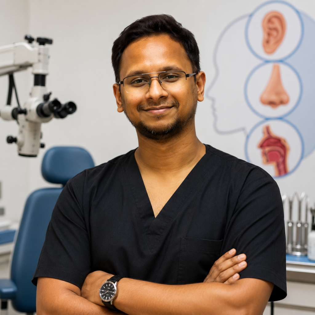 Experienced ENT specialist providing expert ear, nose, and throat care at Laxmi Nursing Home in Govindpur, Dhanbad.